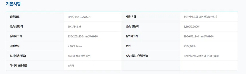 캐리어 클라윈드 4way 인버터 천장형 냉난방기 16평형 상세정보 3