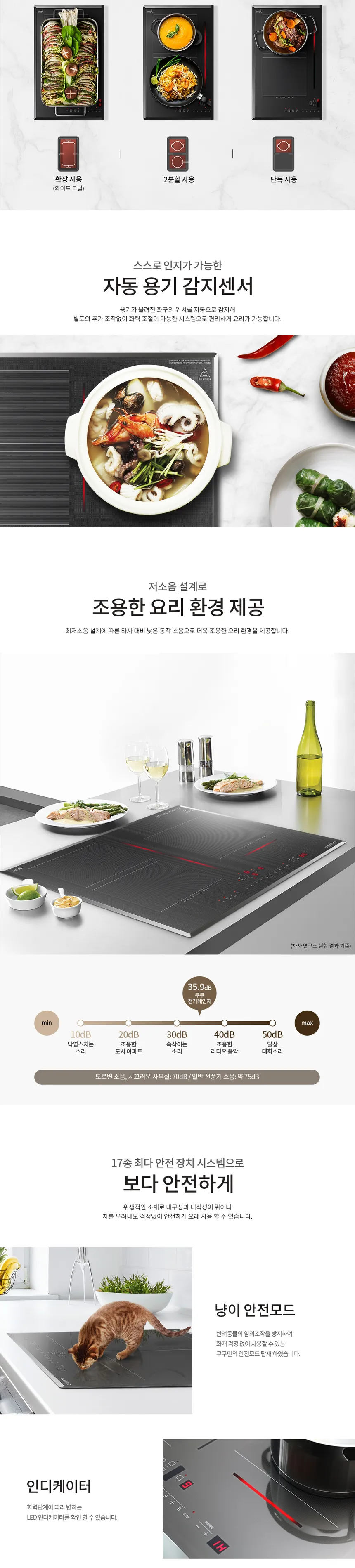 쿠쿠 3구 인덕션 레인지 (그레이) 상세정보 3