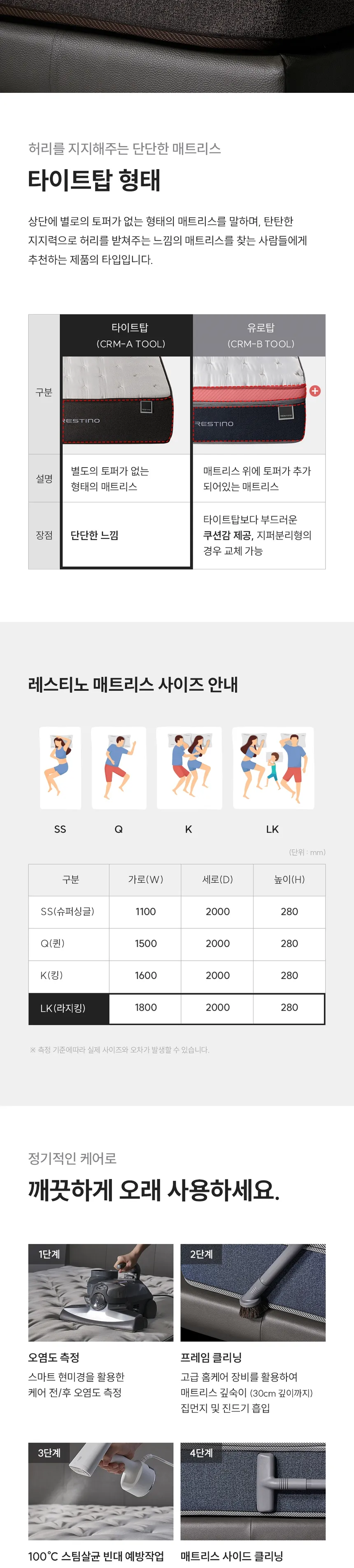 (세트) 쿠쿠 레스티노 매트리스 LK+가죽플랫헤드 프레임 LK 상세정보 5