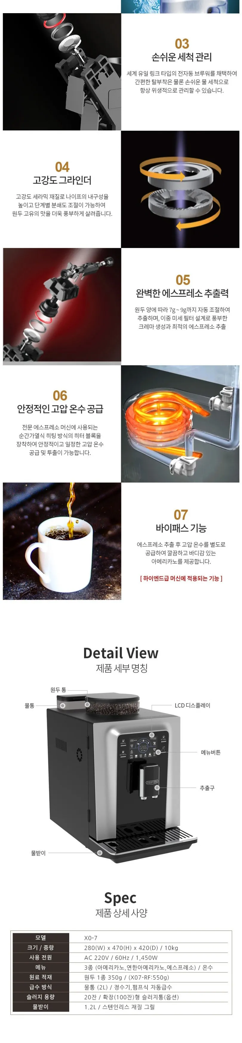 현대큐밍 커피머신 XO-7 상세정보 5