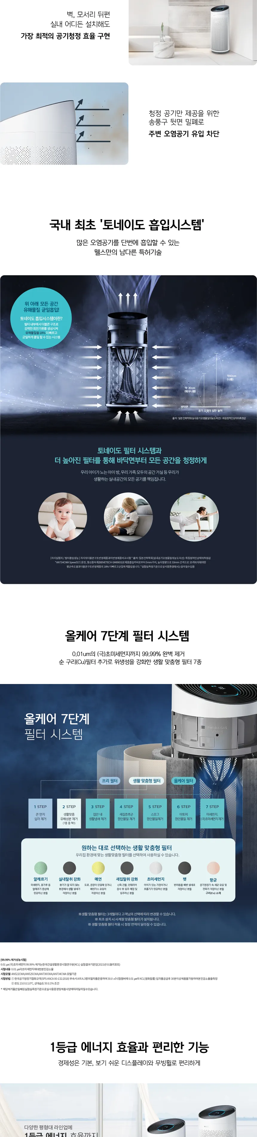웰스 공기청정기 토네이도 34평형 상세정보 3