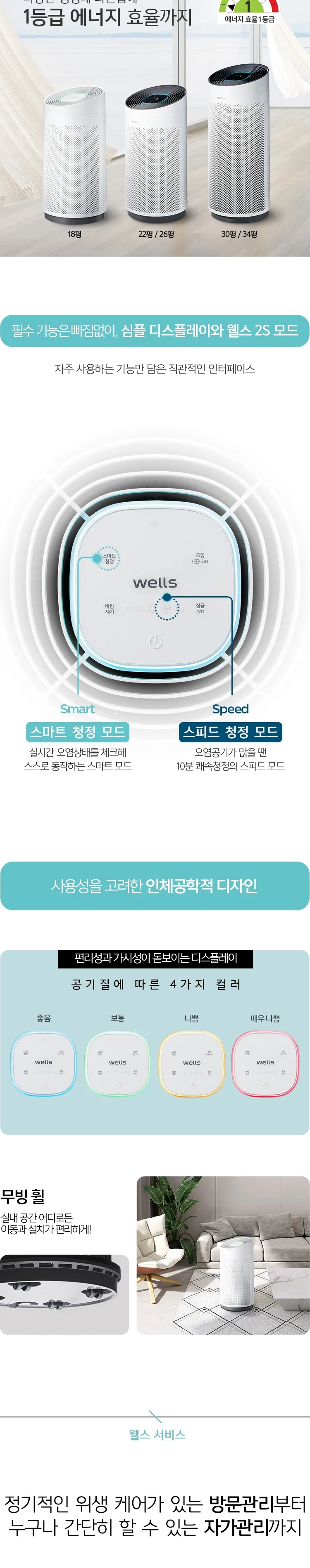 웰스 공기청정기 토네이도 18평형 상세정보 5