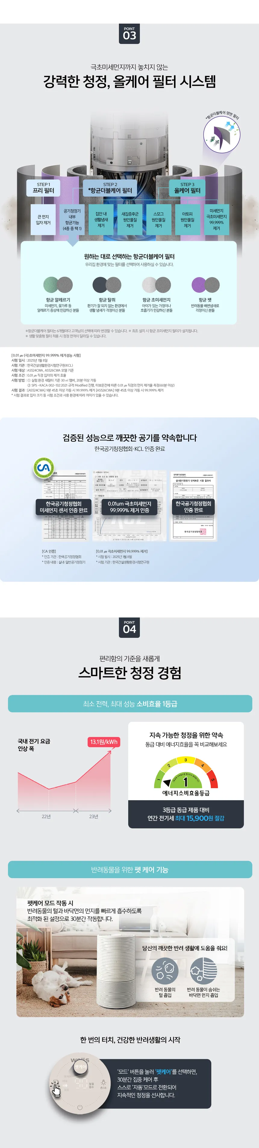 웰스 에어가든 Lite 공기청정기 26평형 상세정보 3