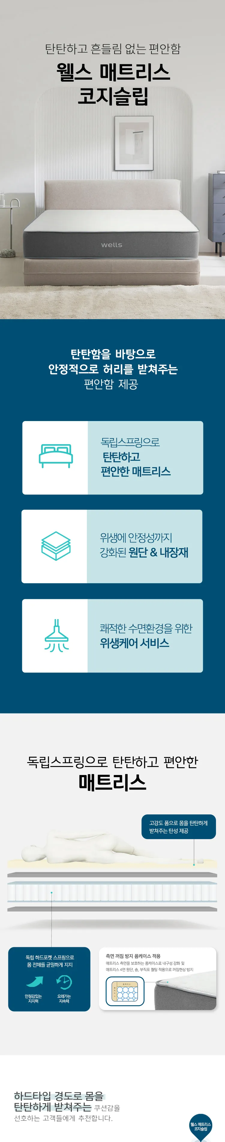 웰스 매트리스 코지슬립 (슈퍼싱글) 상세정보 3