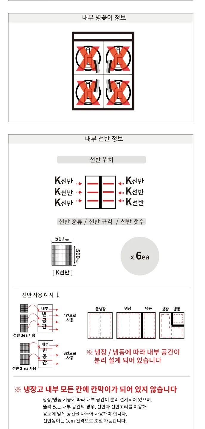 라셀르 간냉식 올스텐 업소용 냉장고 1014L (냉장510L+냉동504L/냉장2칸+냉동2칸/2유리도어/45BOX) 상세정보 3