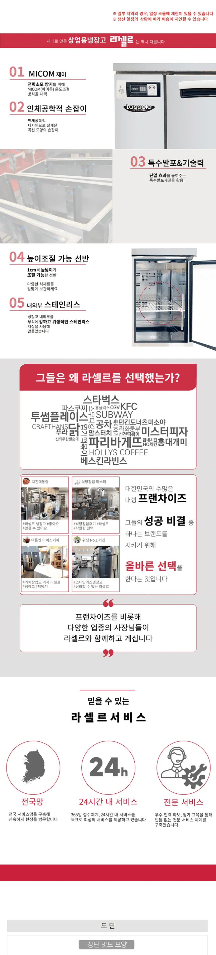 라셀르 간냉식 올스텐 업소용 밧드 테이블형 냉장고 210L (1도어/가로900) 상세정보 2
