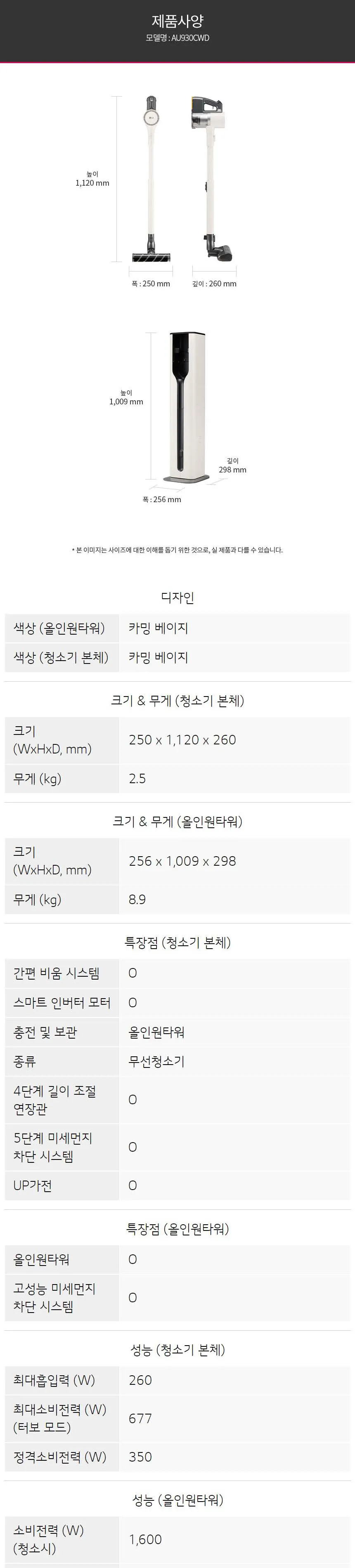 LG전자 코드제로 오브제컬렉션 A9S (흡입전용) 상세정보 8