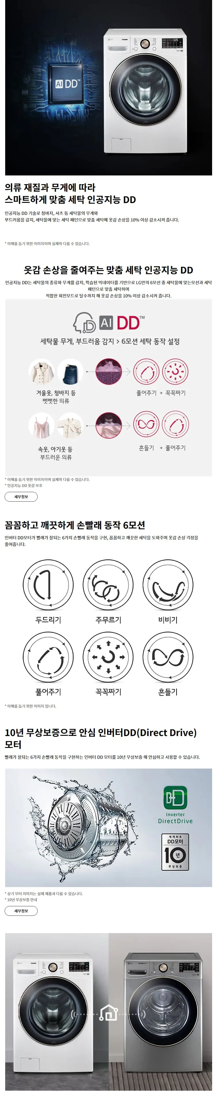 LG 트롬 세탁기 21kg (3등급/화이트) 상세정보 1