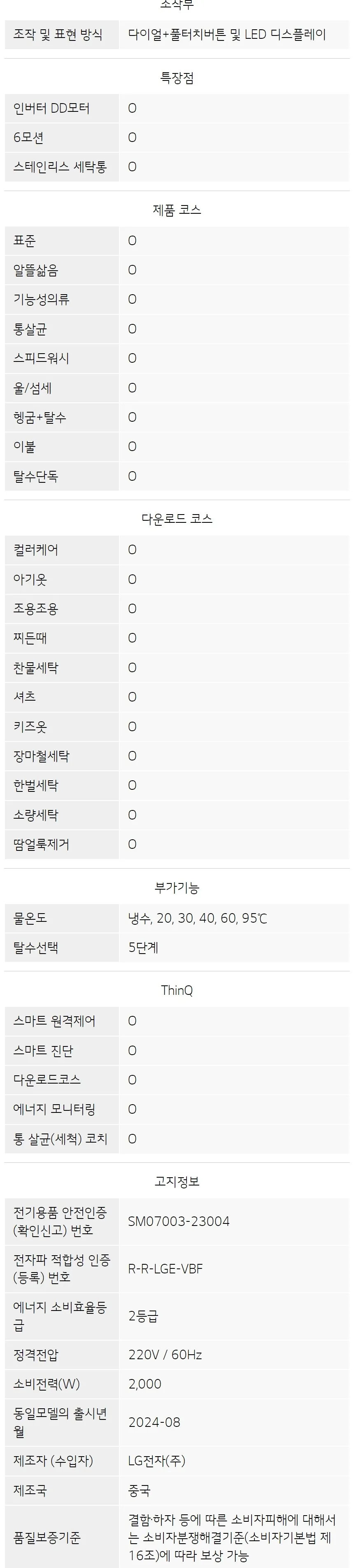 LG 트롬 세탁기 9kg (상판X / 화이트) 상세정보 5