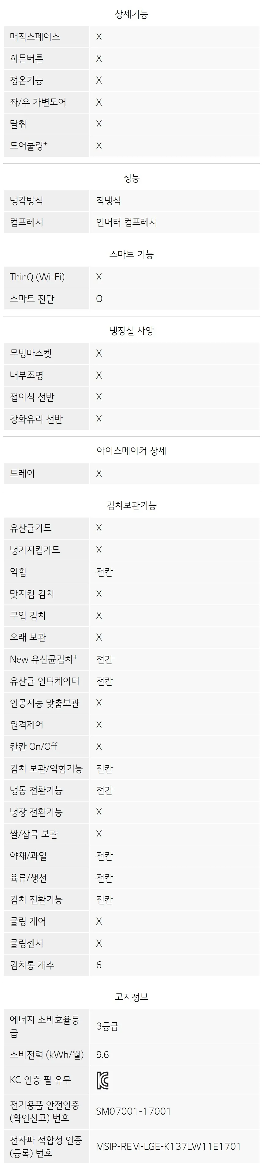 LG 디오스 김치냉장고 김치톡톡 128L (뚜껑형/화이트) 상세정보 5