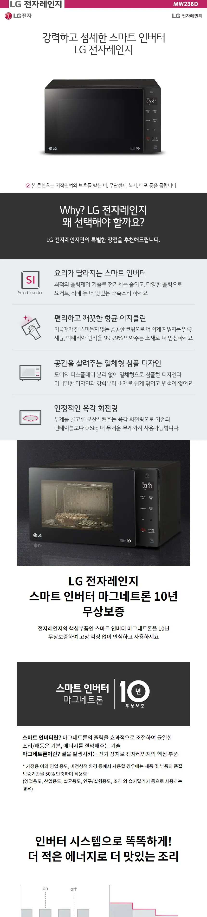 LG 스마트 인버터 전자레인지 23L (블랙) 상세정보 1