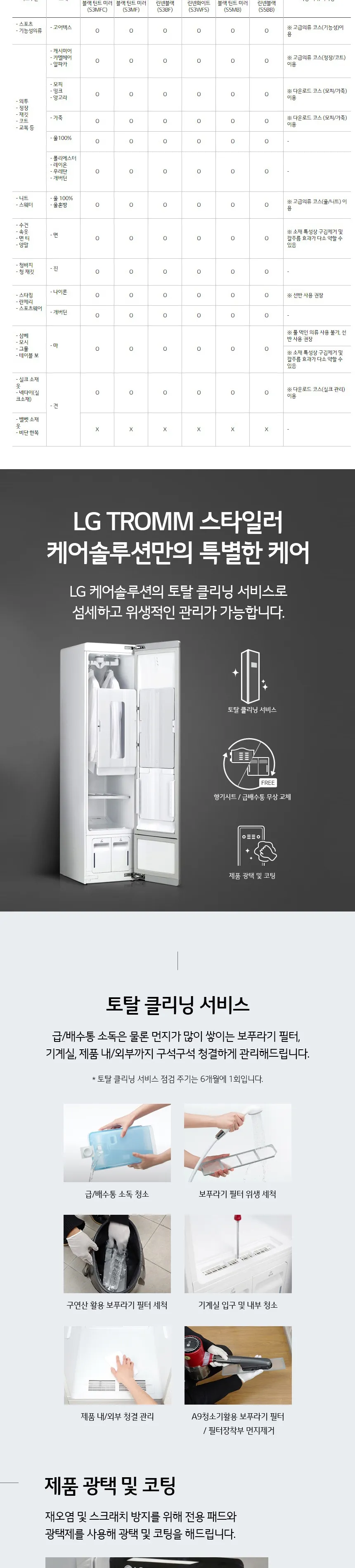 LG 트롬 스타일러 3벌 + 바지 1벌 상세정보 7