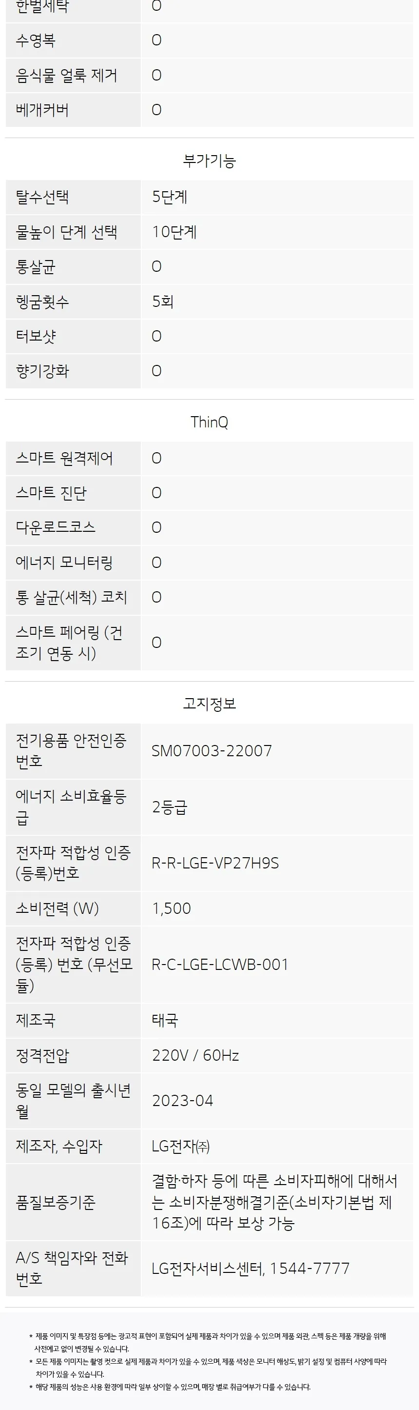 LG 통돌이 세탁기 25kg (UP가전) 상세정보 9