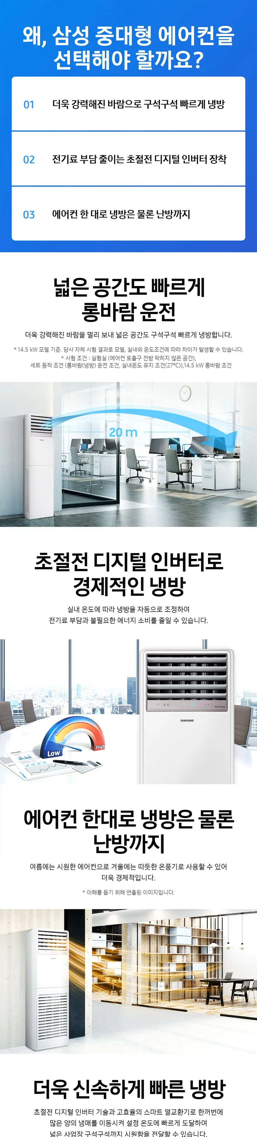삼성 인버터 스탠드 냉난방기 40평형 (삼상) 상세정보 1