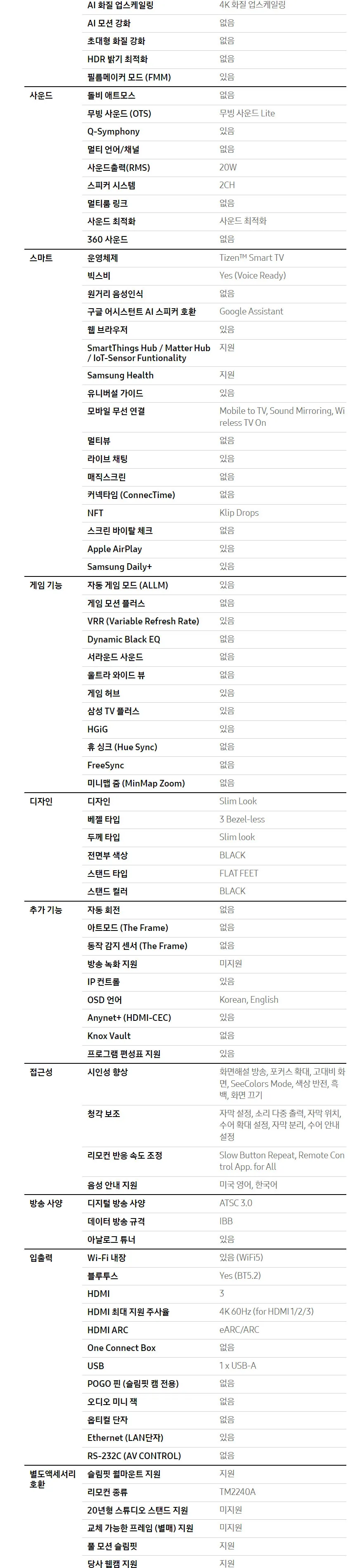 삼성 2024 Crystal UHD 4K Smart TV 85인치 상세정보 8