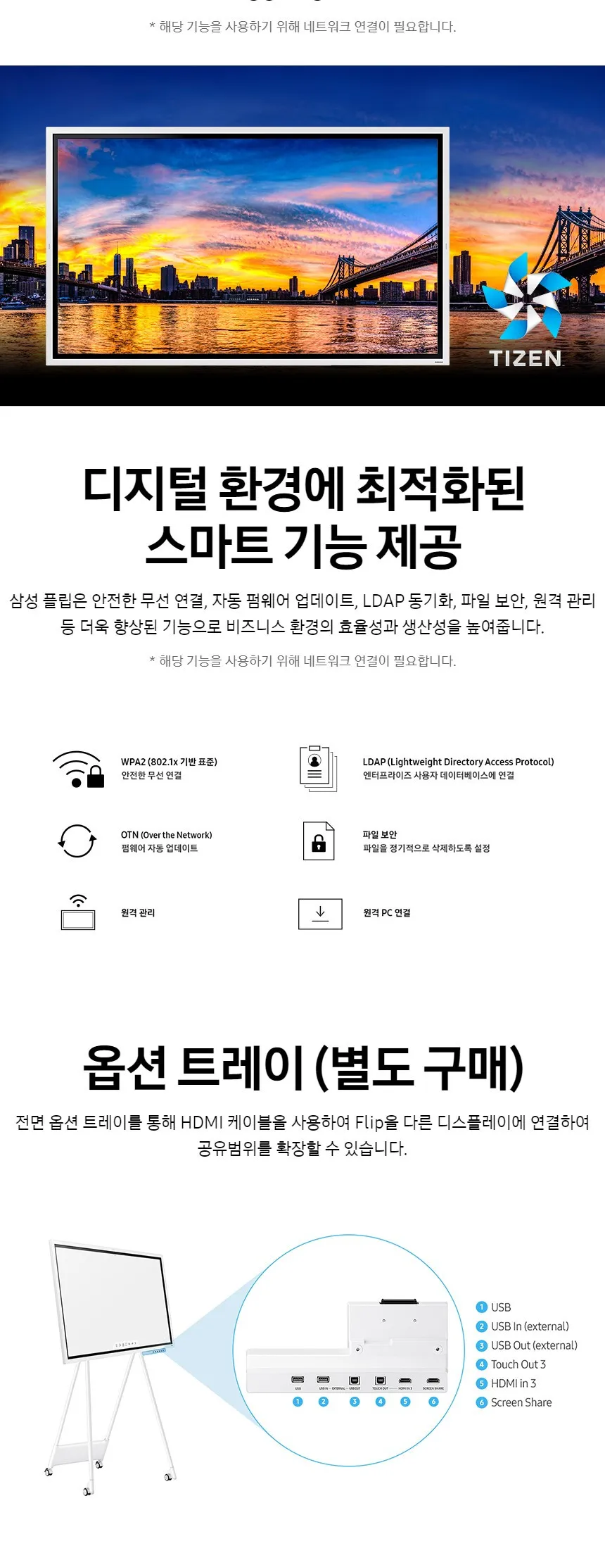 삼성 전자칠판 Flip Pro(총판용)+스탠드(비즈니스용) 65인치 상세정보 4