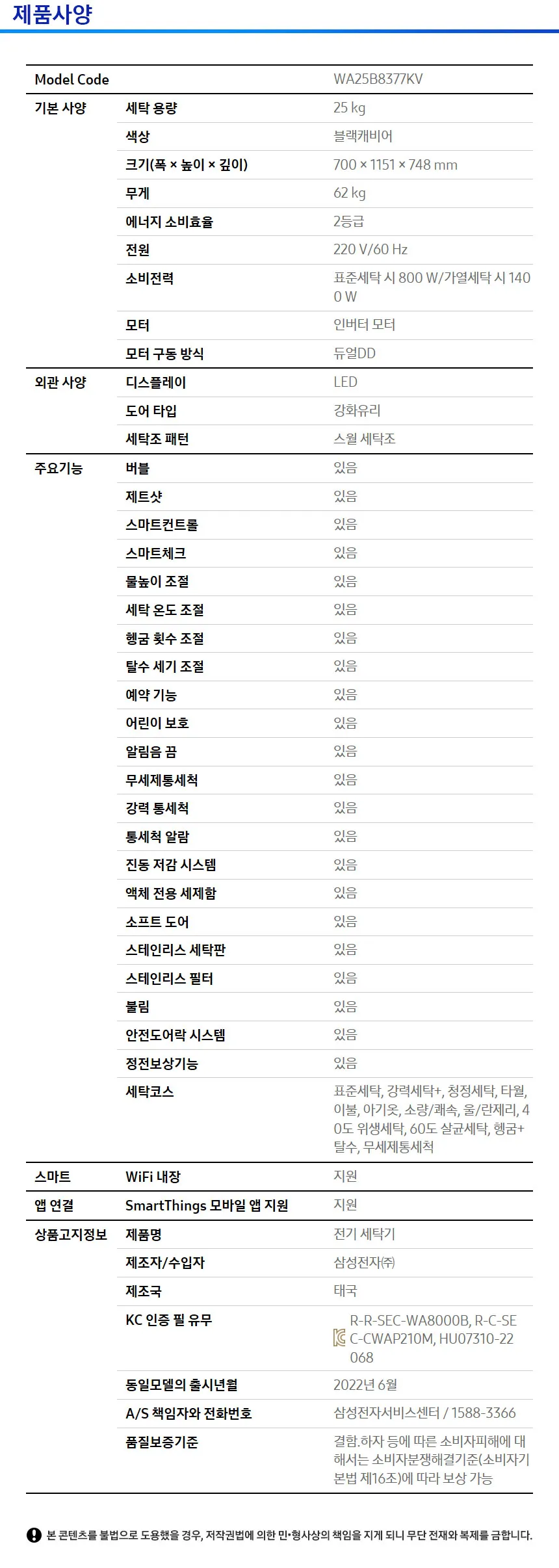 삼성 그랑데 통버블 세탁기 25kg 상세정보 4