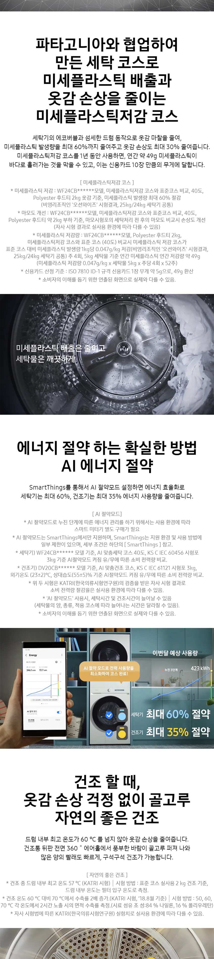 삼성 비스포크 그랑데 AI 원바디 TOP-Fit 세탁기 24kg+건조기 20kg (블랙) 상세정보 4