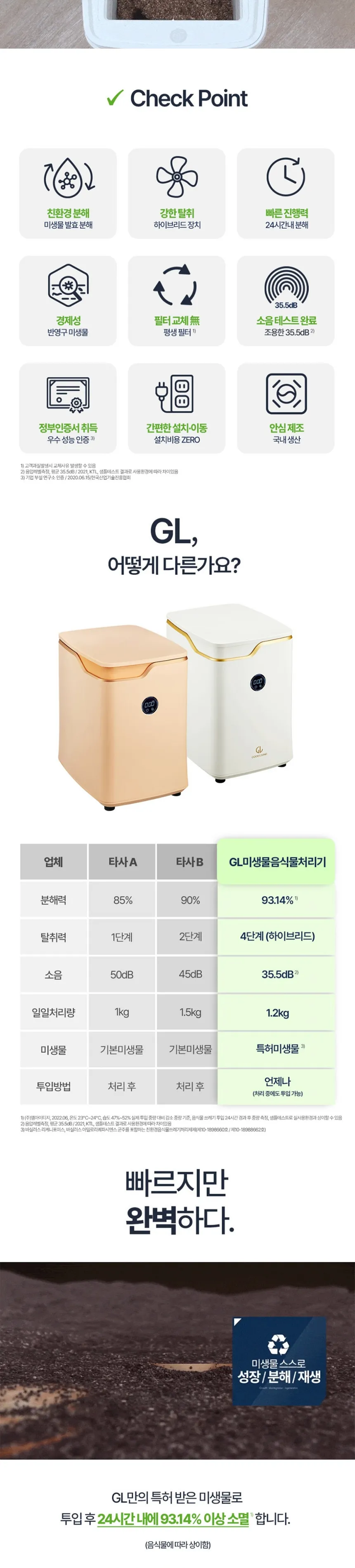 지엘플러스 미생물 음식물처리기 1kg 상세정보 2