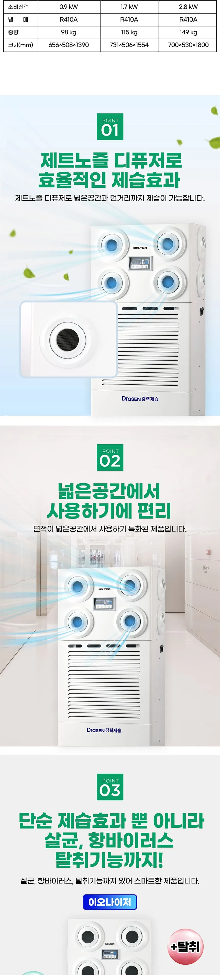 스탠드 살균제습기 200L 상세정보 3