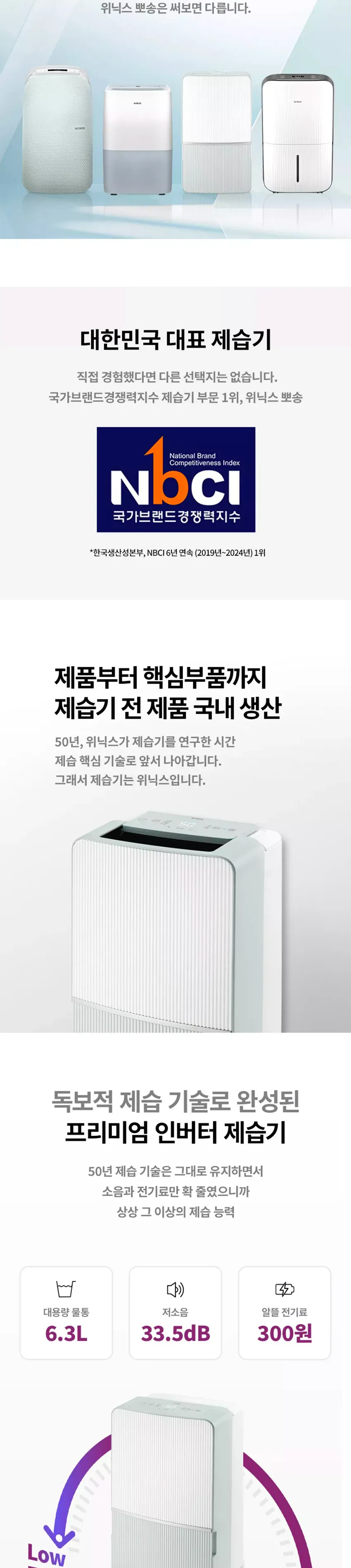 위닉스 뽀송 인버터 제습기 21L (세이지그린) 상세정보 3