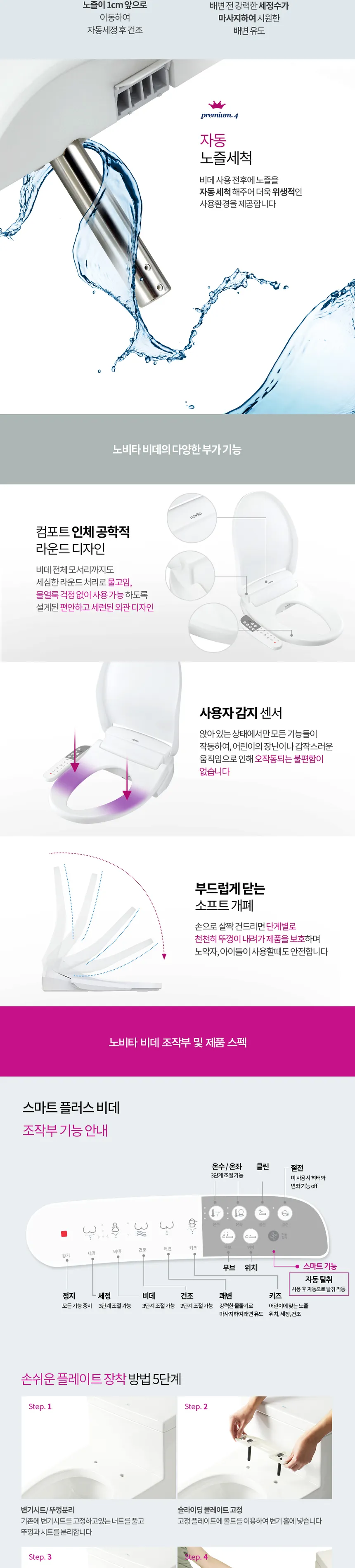 노비타 스마트 비데 상세정보 3