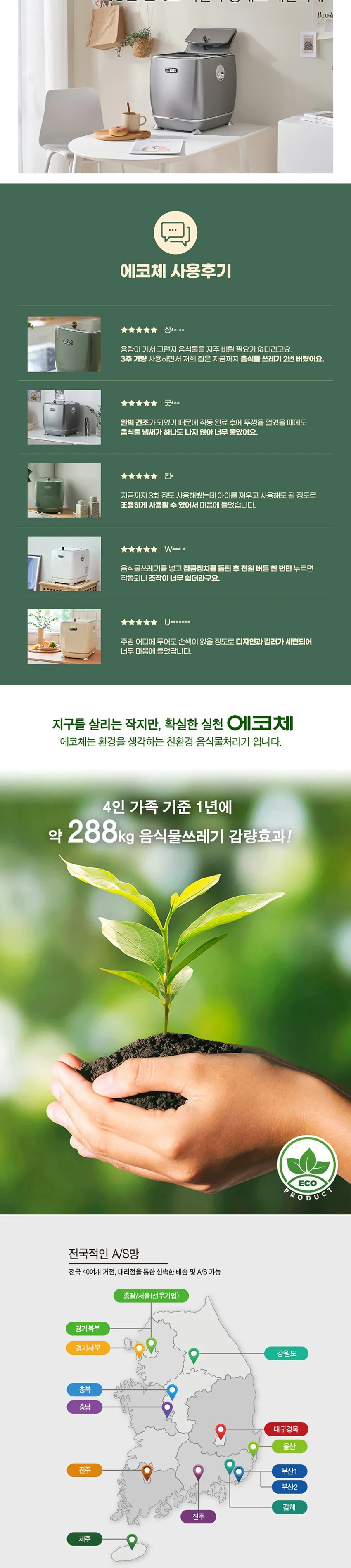 에코체 건조 분쇄식 음식물처리기 4L 상세정보 4