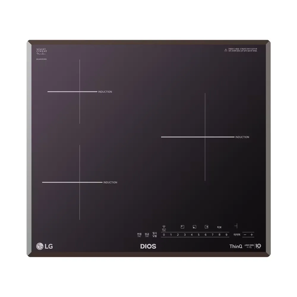 LG 디오스 인덕션 전기레인지 3구 (미라듀어 글라스)